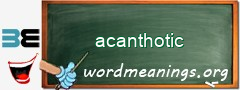 WordMeaning blackboard for acanthotic